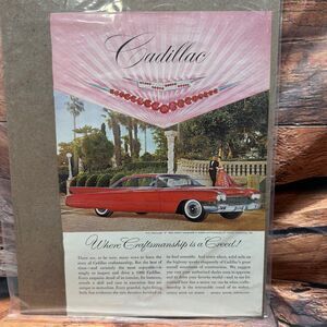 1960 Cadillac Harry Winston Rubies Diamonds Vintage Print Ad Red Coupe DeVille